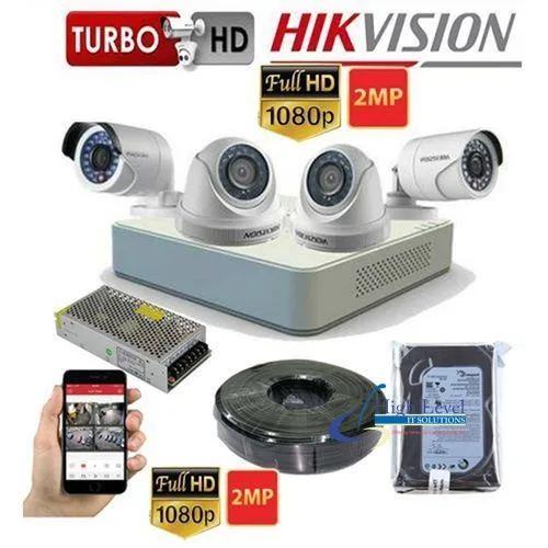 Hik vision Four 1080P Full HD CCTV Cameras